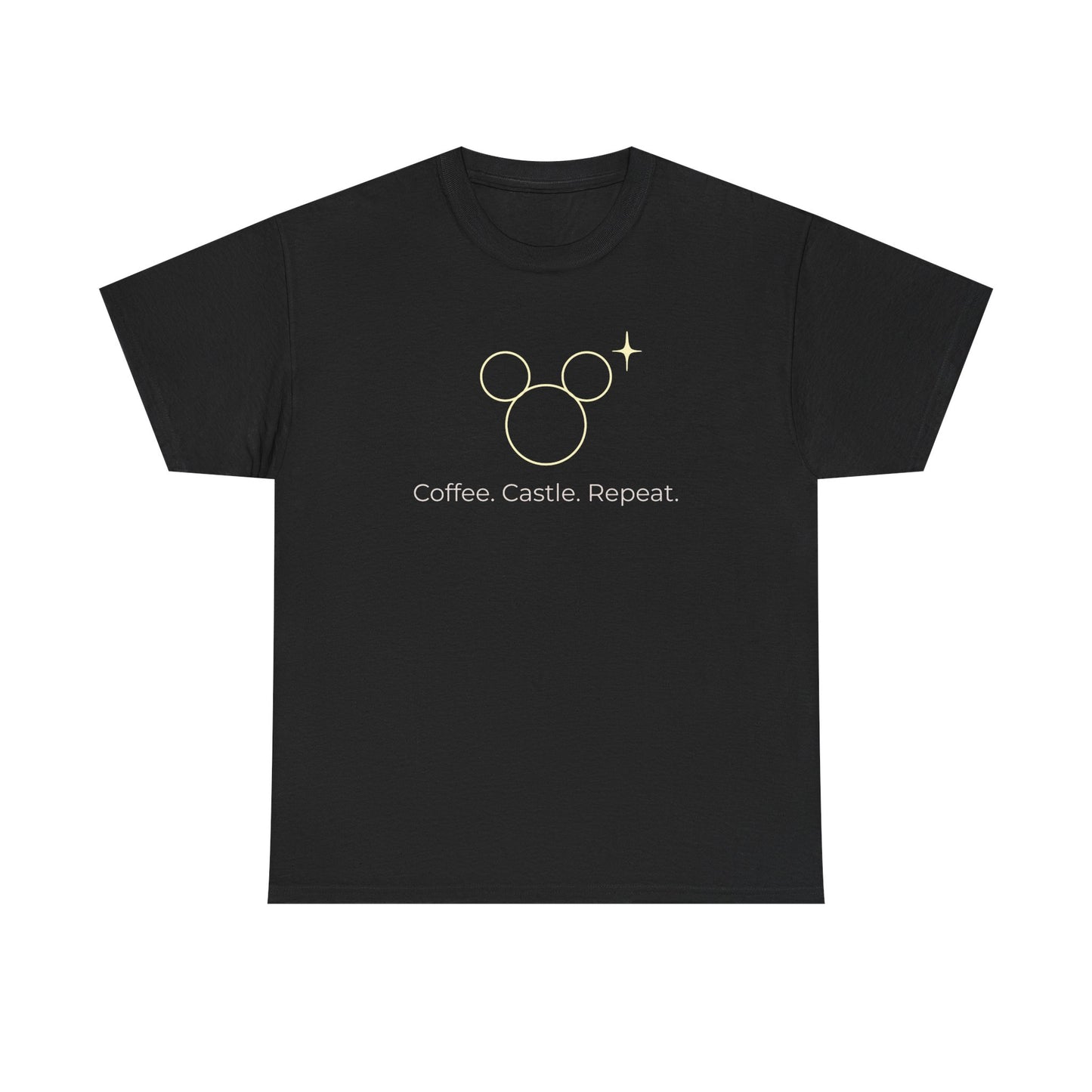 Unisex Heavy Cotton Tee - Coffee. Castle. Repeat (Lighter Image)