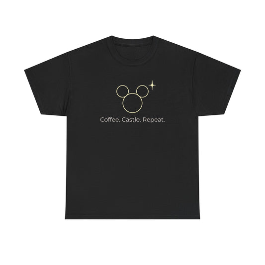 Unisex Heavy Cotton Tee - Coffee. Castle. Repeat (Lighter Image)