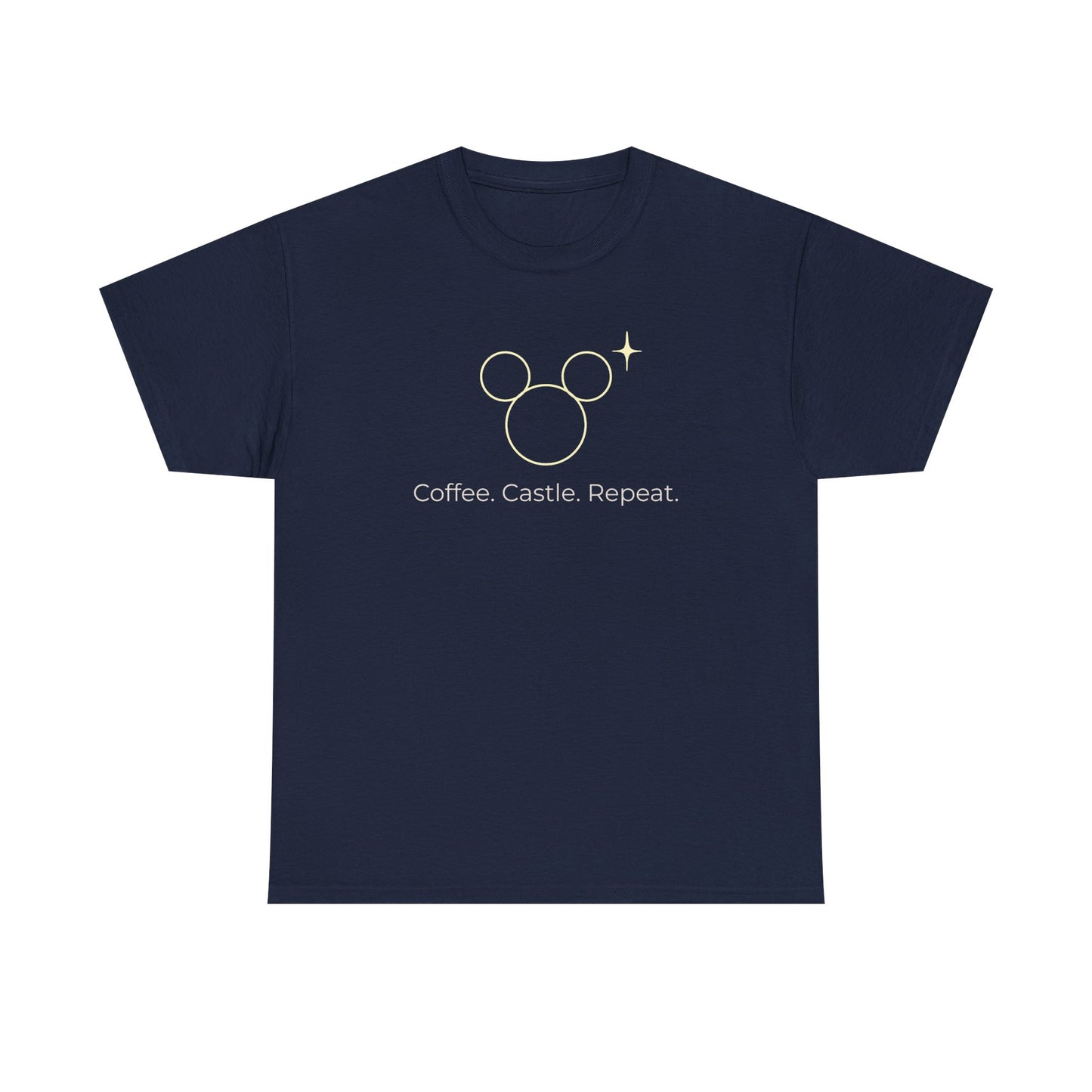 Unisex Heavy Cotton Tee - Coffee. Castle. Repeat (Lighter Image)