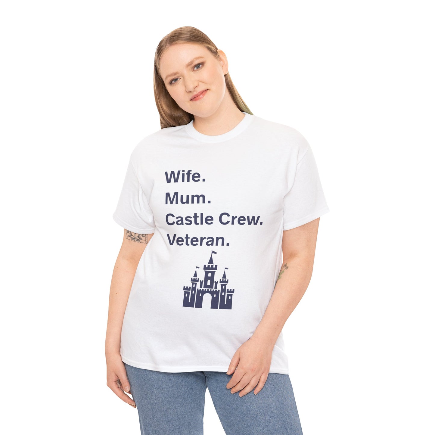Heavy Cotton Tee - Wife Mum Castle Crew Veteran Shirt